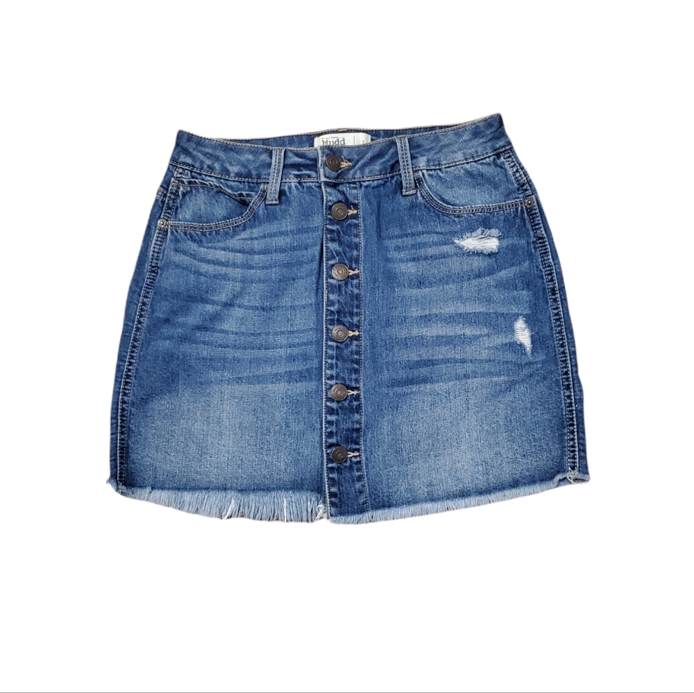 Mudd Button front Mini Skirt FLX Stretch Size 7